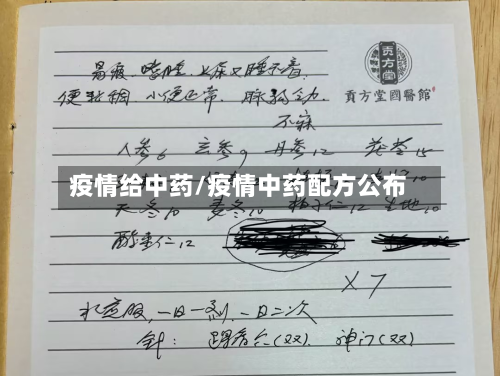 疫情给中药/疫情中药配方公布