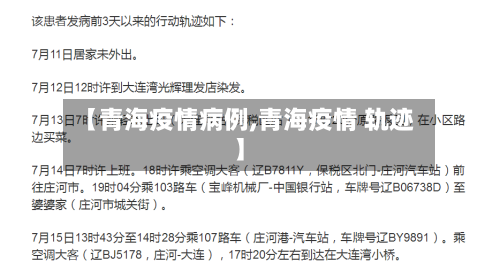 【青海疫情病例,青海疫情 轨迹】